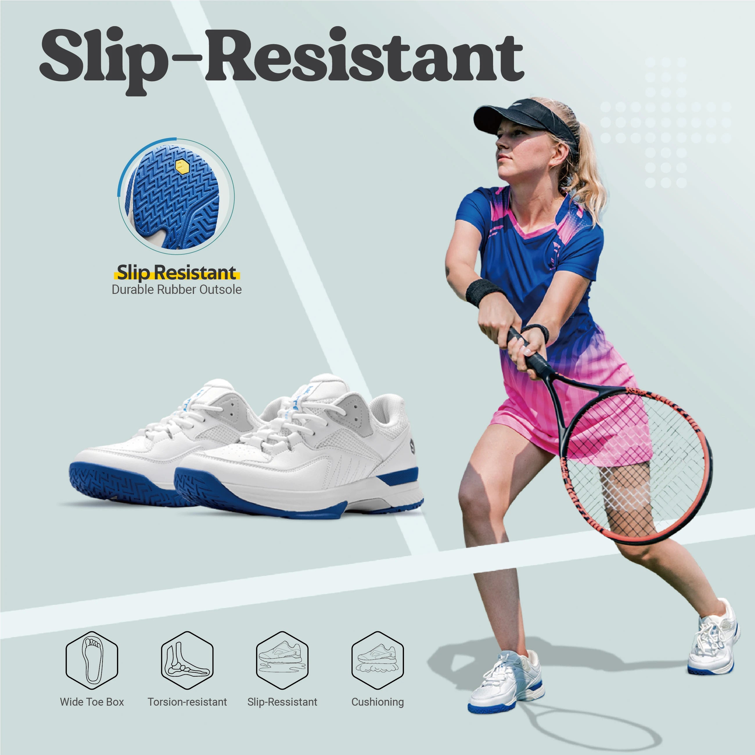 FitVille Mens Tennis Shoes Professional Training Sneakers Wear Resistant Anti-Slip Sweat Absorbent for Swollen Feet Arch Support