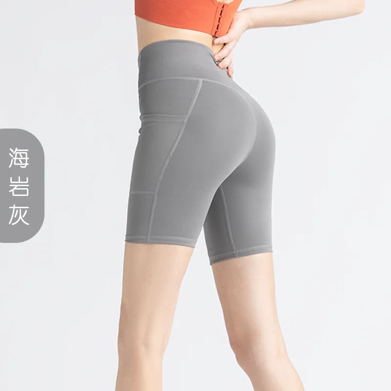 Yoga Pants Pockets Hip-lifting Bottoming Quick-drying Yoga Clothes Breathable Stretch Mesh Side Pockets Running Fitness Pants