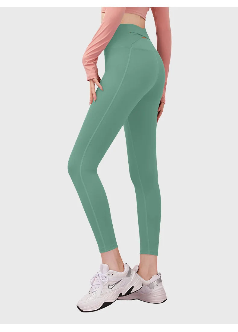 Yoga Pants For Women Elastic High Waist Cross Back Seamless Leggings Hip Lift Gym Tight Sportswear Fitness Sports Leggings