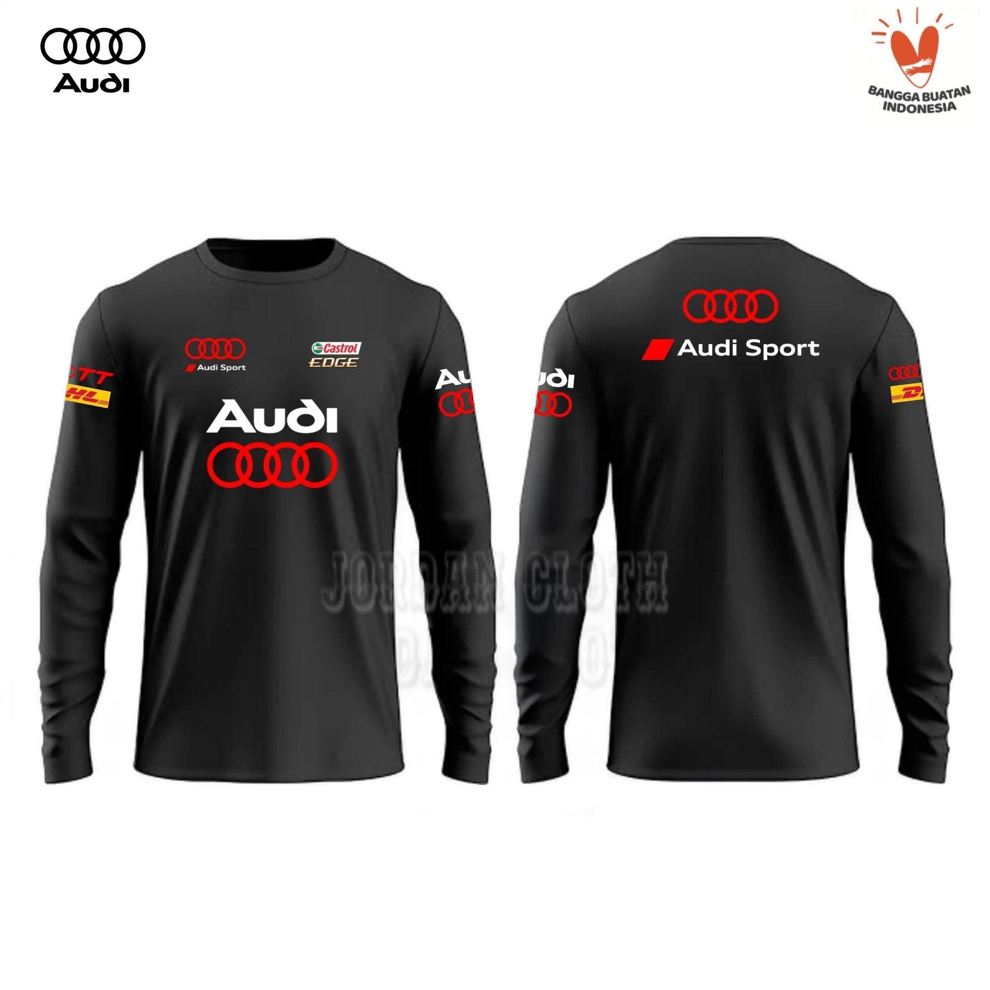 Audi Sports Car Team Long-sleeved T-shirts for Men and Women, Daily Wear, Street Fashion