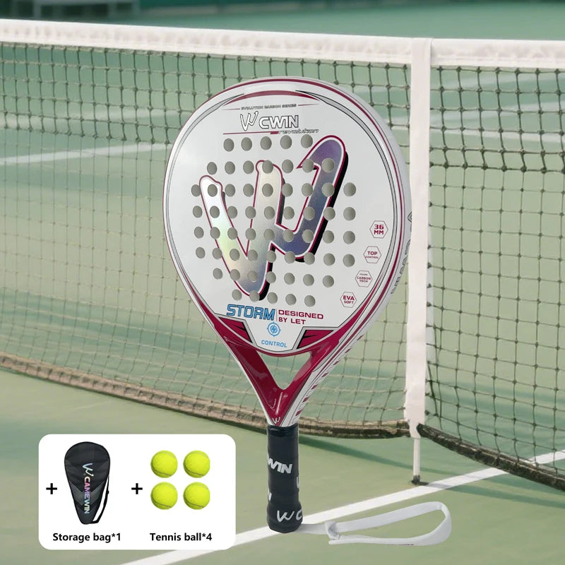 Carbon Fiber Padel Racket | Tennis Racket | Cricket Racket | Beach Racket | EVA Elastic Memory Core | For Women and Beginner!