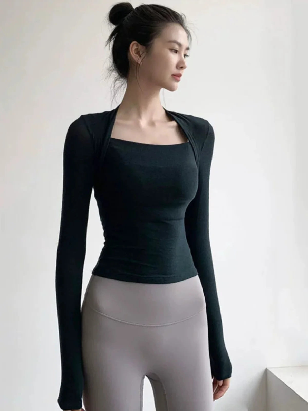 Women's Casual Sports Yoga Top Running Fitness Pilates Professional Training Clothes Quick Dry Breathable Long Sleeve T-Shirt