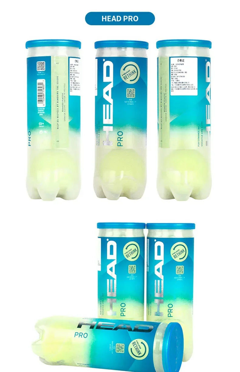 HEAD PRO Tennis Tournament Training Ball 3 Pieces Per Can Fast Speed Good Elasticity Durable Balls