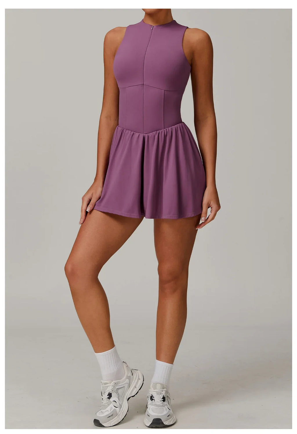 Tennis Skirt Sports Fitness Stand-up Collar Anti-light Golf Badminton Casual Fitness Workout Clothing Gym Yoga Suit for Women