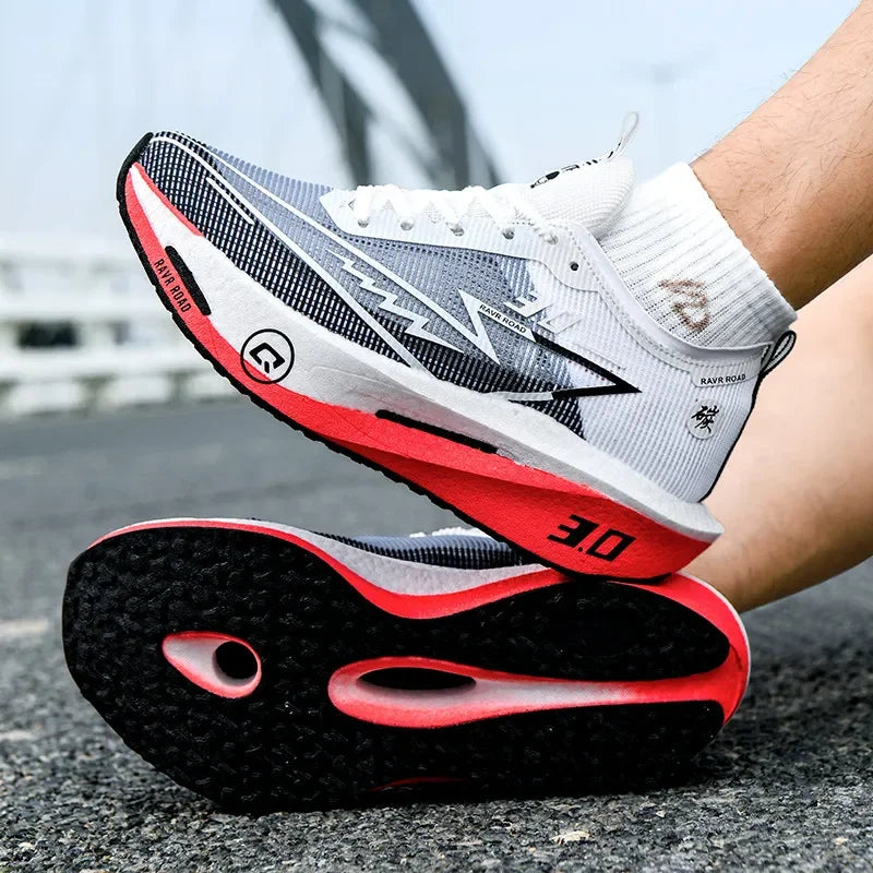 Women's Carbon Board Sneakers Anti-slip Cushioned Comfortable Racing Training Running Shoes Mesh Tennis Shoes Casual for Women