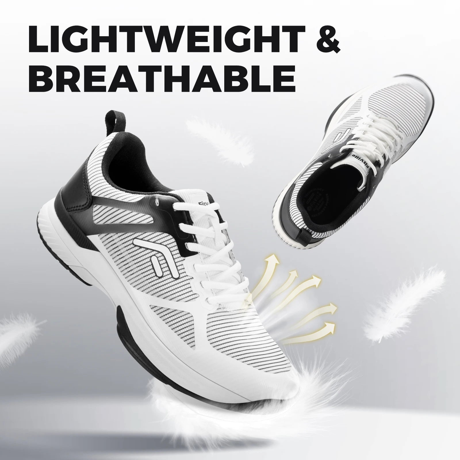 FitVille Men's Wide Pickleball Shoes Tennis Shoes Full Court Tennis Sneakers with Arch Support Lightweight Non-slip Sports Shoe