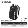 HEAD TOUR TEAM Series Original Tennis Backpack 1-2Pack Tennis Racket Bag Padel Beach Shoulder Racquet Bag With Shoes Space 25L