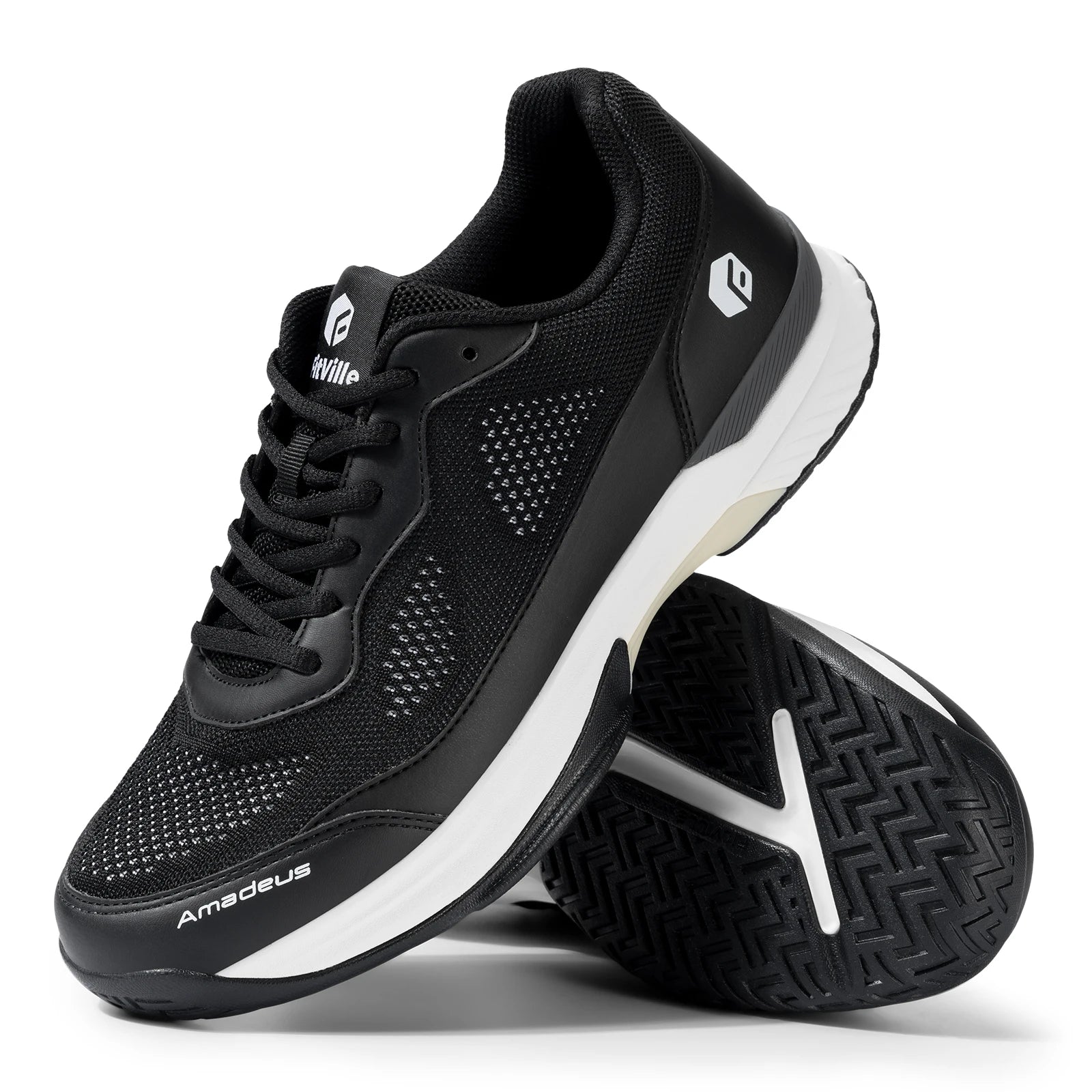FitVille Men'S Tennis Shoes Wide Width 2E Professional Training Shoes Breathable Non-Slip For Racquet Sports With Arch Support