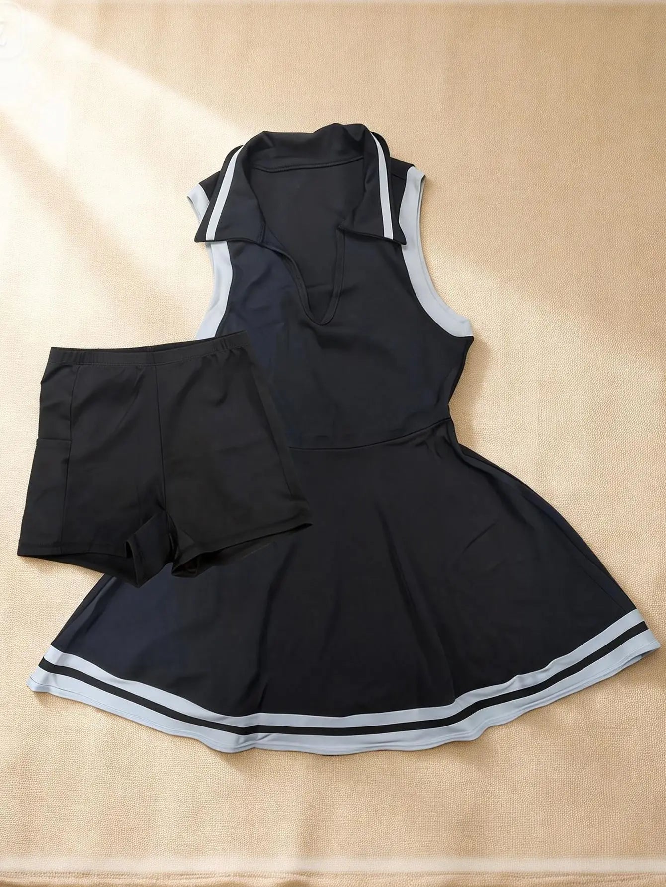 Tennis Dress with Shorts Pocket Woman Polo Collar Workout Active Golf Pickleball Clothes Breathable Casual Badminton Street