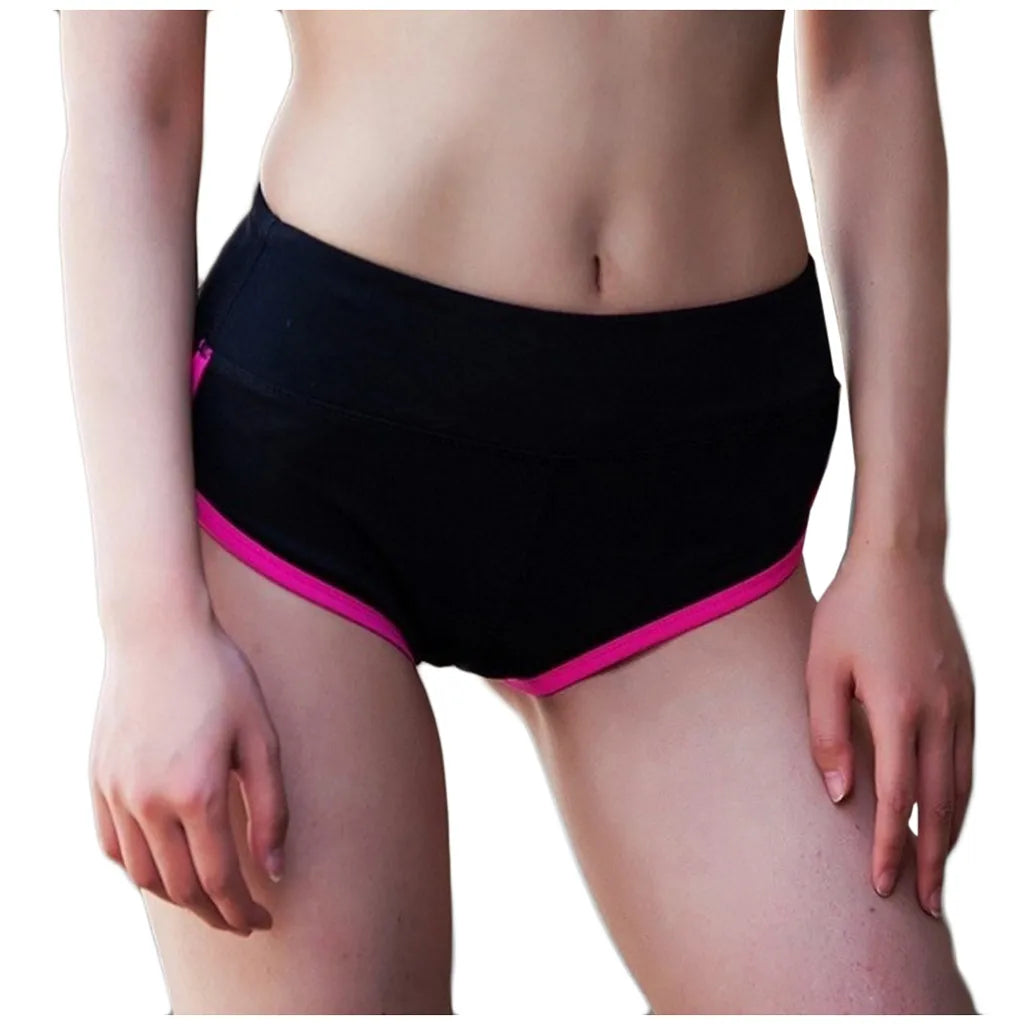 Yoga Shorts Women Sportswear Elastic Workout Pants Color Blocking Breathable Trousers Flat Belly Sheathing Leggings Leggins Muje