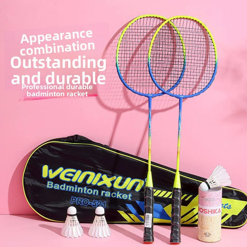 New Durable Badminton Rackets (Set of 2) – Ideal for Adults and Secondary School Students: High-Bounce Rackets for Beginners