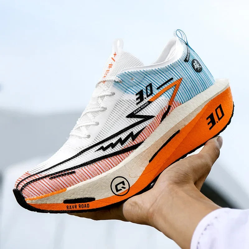 Women's Carbon Board Sneakers Anti-slip Cushioned Comfortable Racing Training Running Shoes Mesh Tennis Shoes Casual for Women