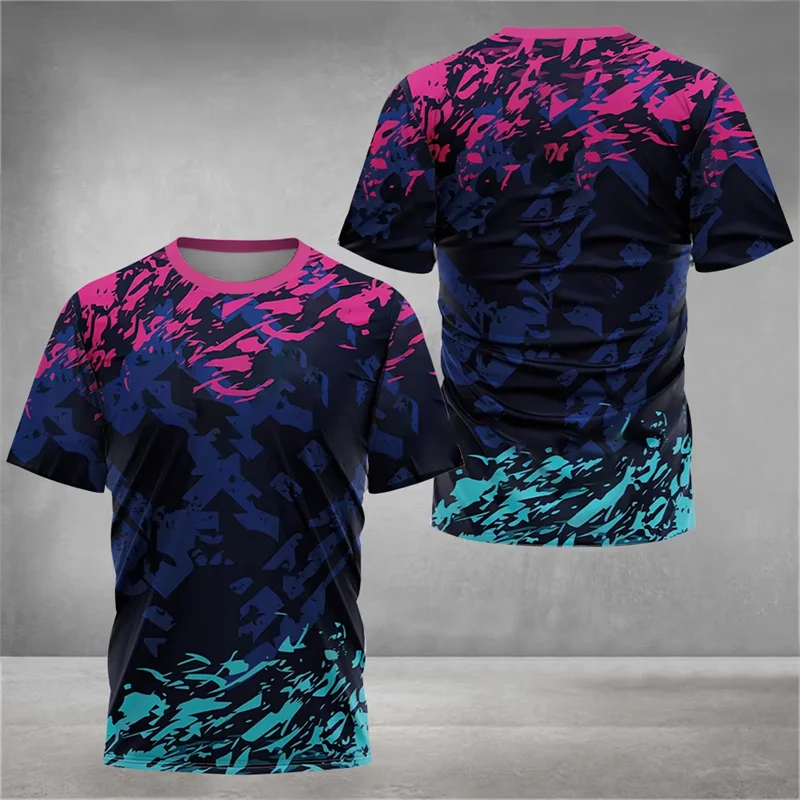 2025 New Summer Sports T Shirts For Men Fashion Trendy Streetwear 3D Printed Fitness T-shirts Loose Quick Dry Running Gym Tees