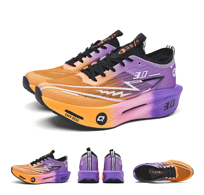 Women's Carbon Board Sneakers Anti-slip Cushioned Comfortable Racing Training Running Shoes Mesh Tennis Shoes Casual for Women