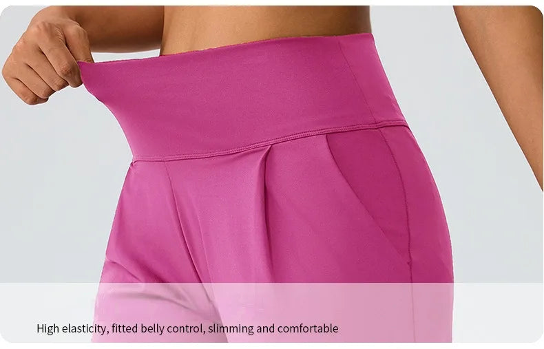 Yoga wide leg pants for women high waisted loose straight leg pants casual sports yoga pants women's outerwear
