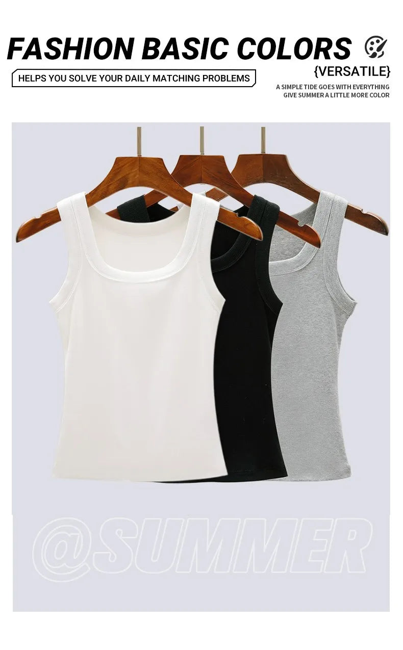 Yoga Woman Summer Y2K Vest Camisole Sexy Elasticity Korean Slim Female Clothing Women Knitted Sport Comfortable Tank Tops