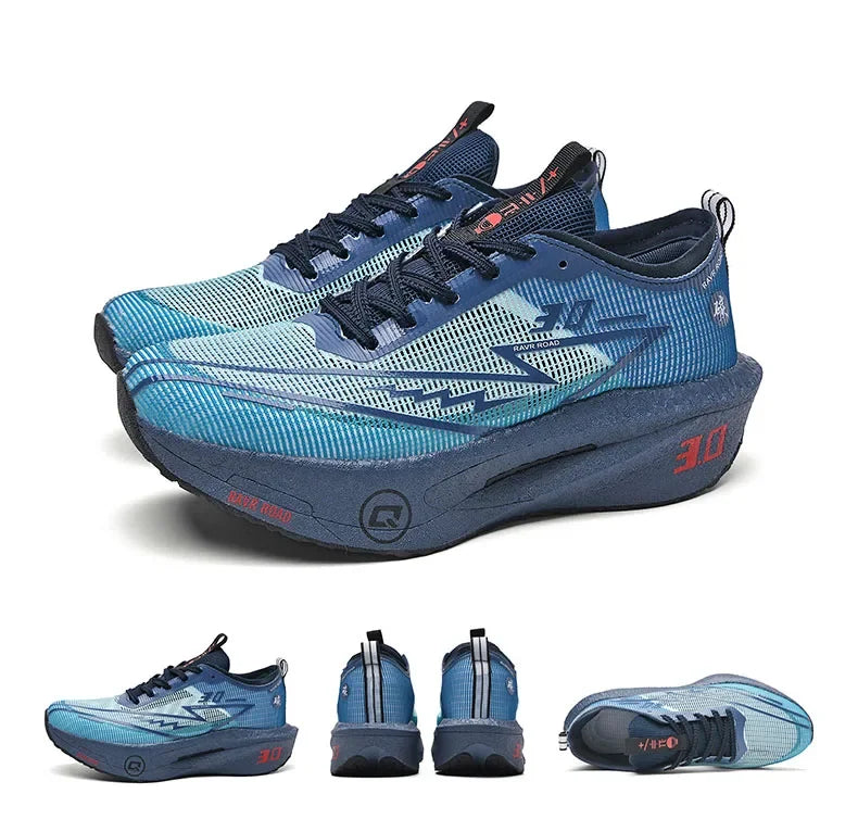 Women's Carbon Board Sneakers Anti-slip Cushioned Comfortable Racing Training Running Shoes Mesh Tennis Shoes Casual for Women