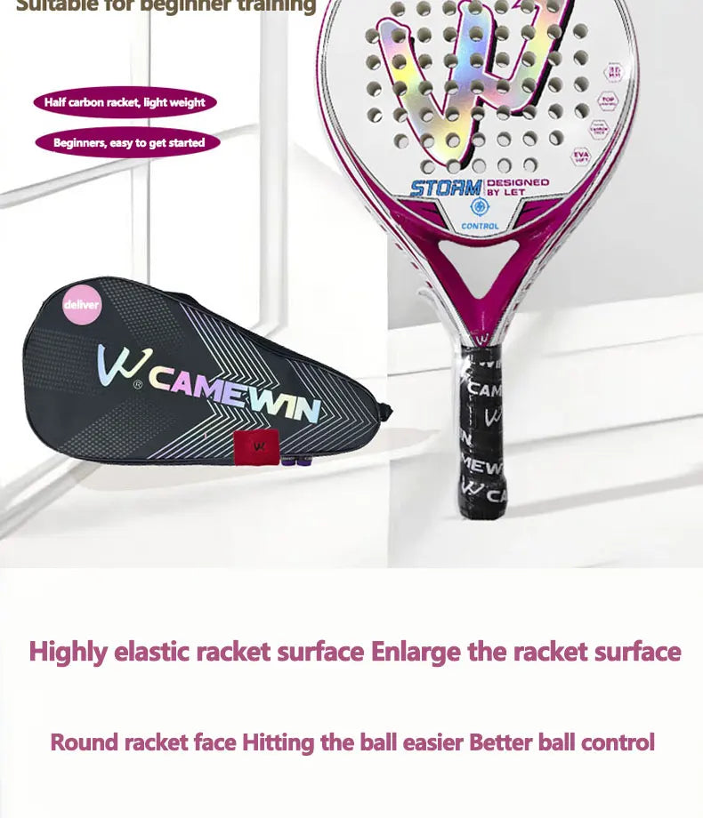Padel racket Paddle racket Ladies only 50% carbon fiber 50% glass fiber Beach tennis racket Carbon fiber tennis racket The new