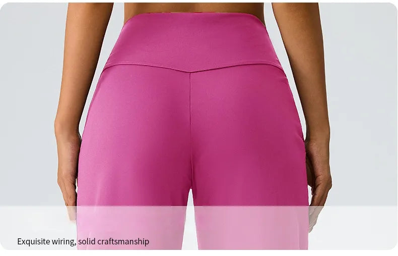 Yoga wide leg pants for women high waisted loose straight leg pants casual sports yoga pants women's outerwear