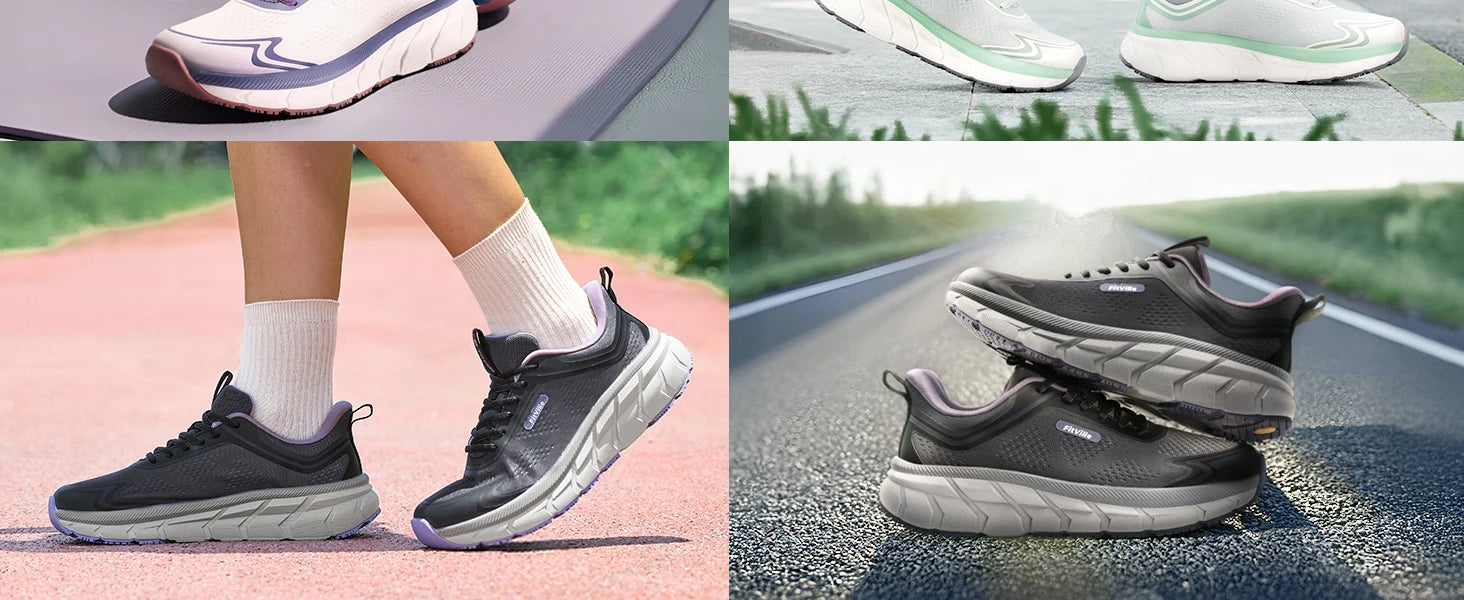Fittington Women's Sports Shoes Wide Women Sneakers Non-Slip Tennis Walking Running Shoes For Women Swollen Feet Pain Relief
