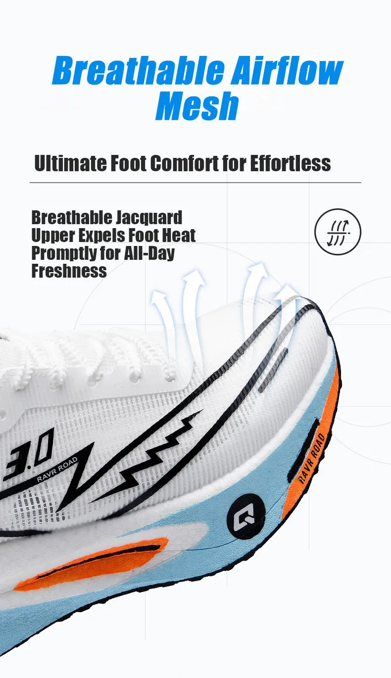 Women's Carbon Board Sneakers Anti-slip Cushioned Comfortable Racing Training Running Shoes Mesh Tennis Shoes Casual for Women