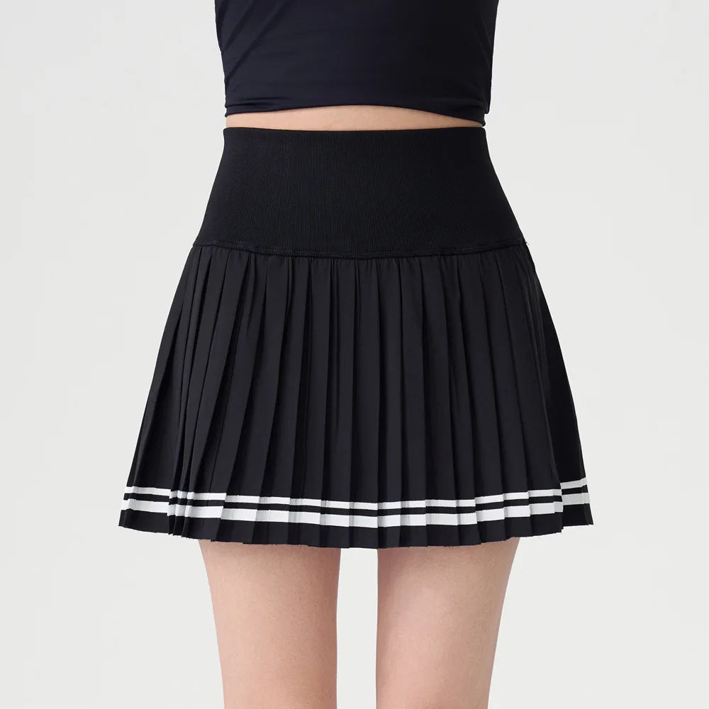 New Style Tennis Skirt, High-Waisted Slimming Tennis Wear, Quick-Drying Half-Length Pleated Skirt, Badminton Running Fitness Sports Short Skirt
