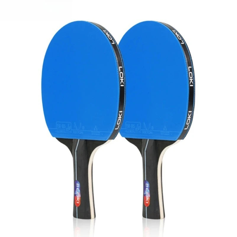 Professional Training Table Tennis Adhesive Rubber PingPong Rackets with Blue Color Ping Pong Rubber 5-layer Pure Wooden Board