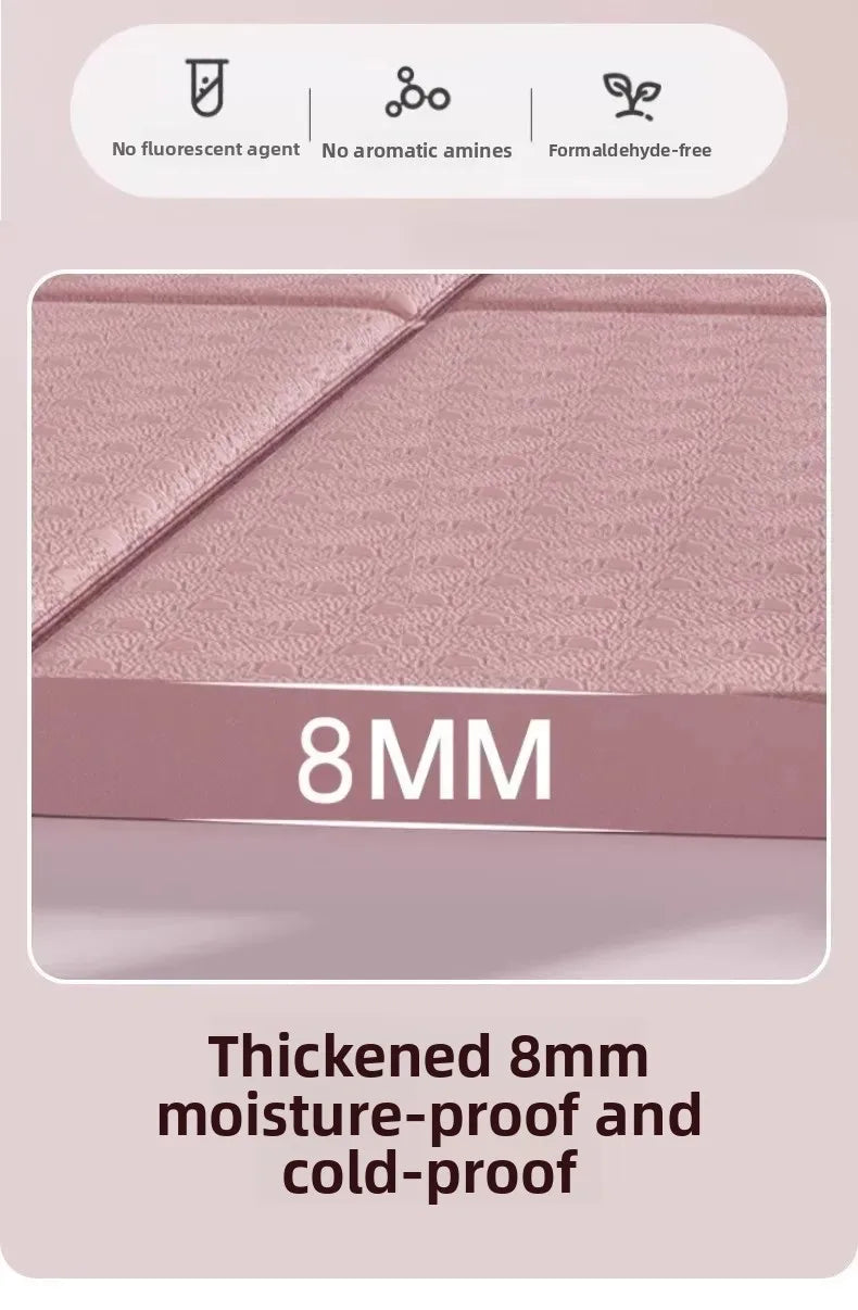 Eco-Friendly TPE Foldable Yoga Mat Double-Sided Non-Slip Travel Fitness Exercise Mat for Pilates and Floor Workouts