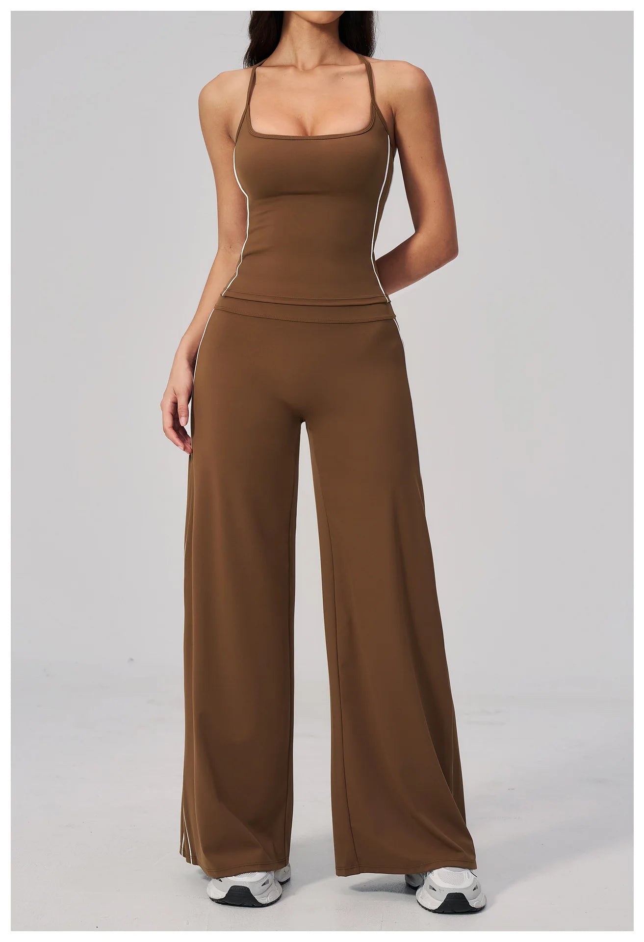Yoga Pants Women High Waist Wide Leg Trousers Tummy Control Straight Workout Sports Pants Female Casual Fitness Bell-bottoms