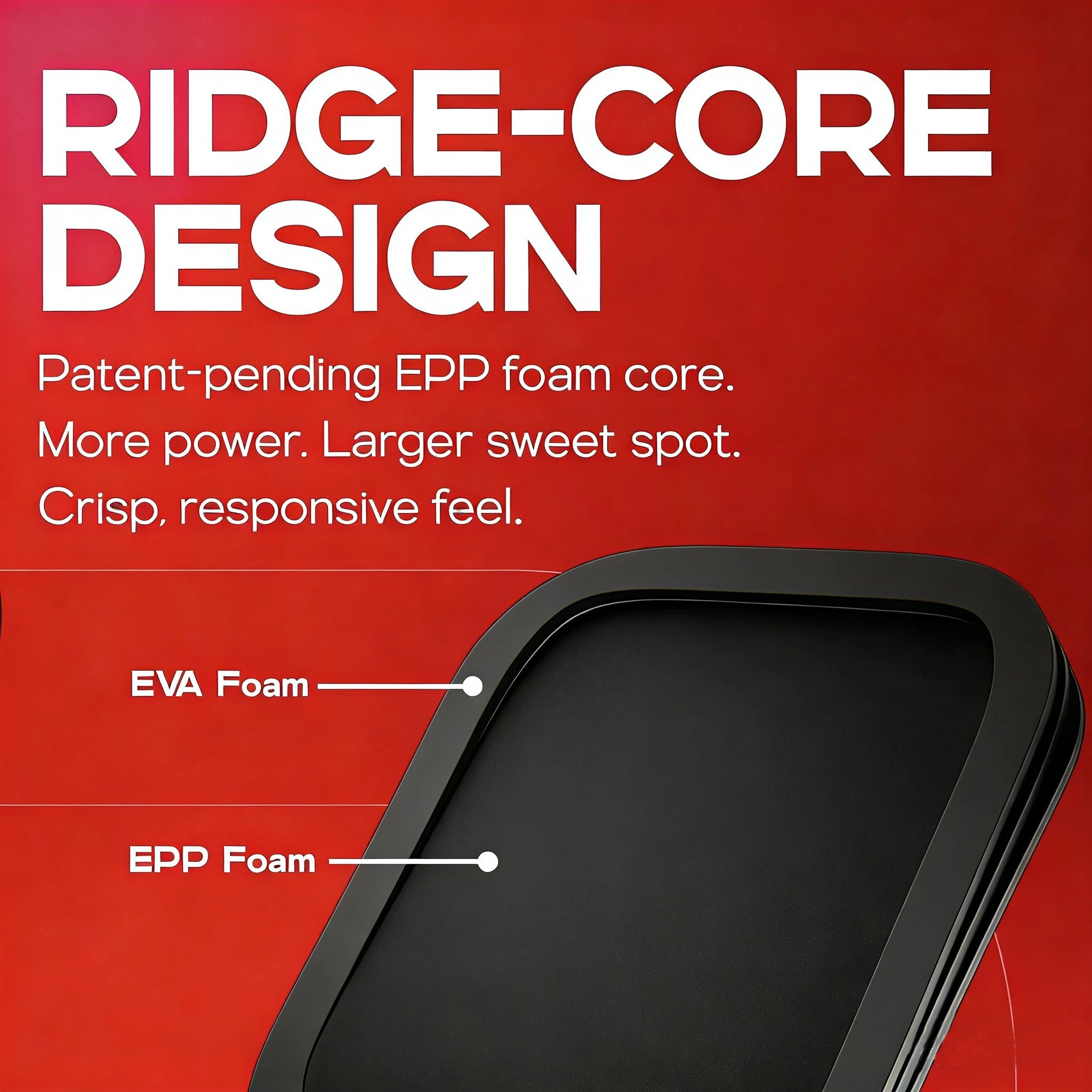 DUO-FOAM Pickleball Paddle Black Foam Core Increases Sweet Spot 3-Layer Carbon Fiber Rough Cloth pattern