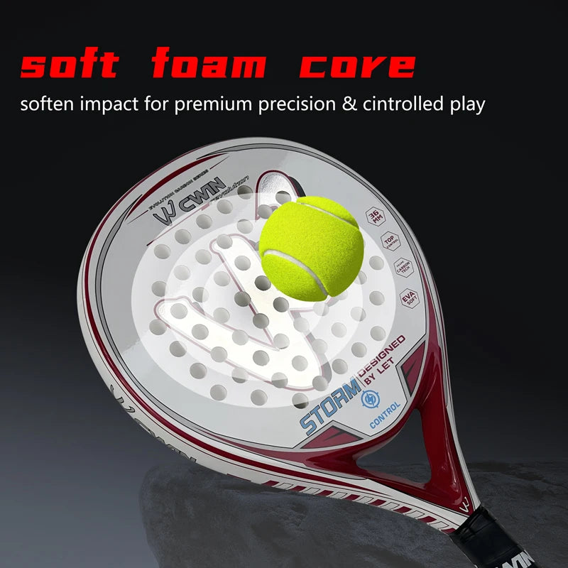 Carbon Fiber Padel Racket | Tennis Racket | Cricket Racket | Beach Racket | EVA Elastic Memory Core | For Women and Beginner!