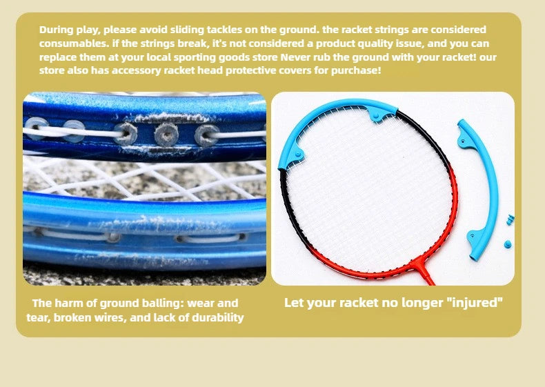 Sports Products Newest Designed Ferroalloy Frame Badminton Rackets A Pair Badminton Racquet with Premium Badminton Bag & 3 Balls