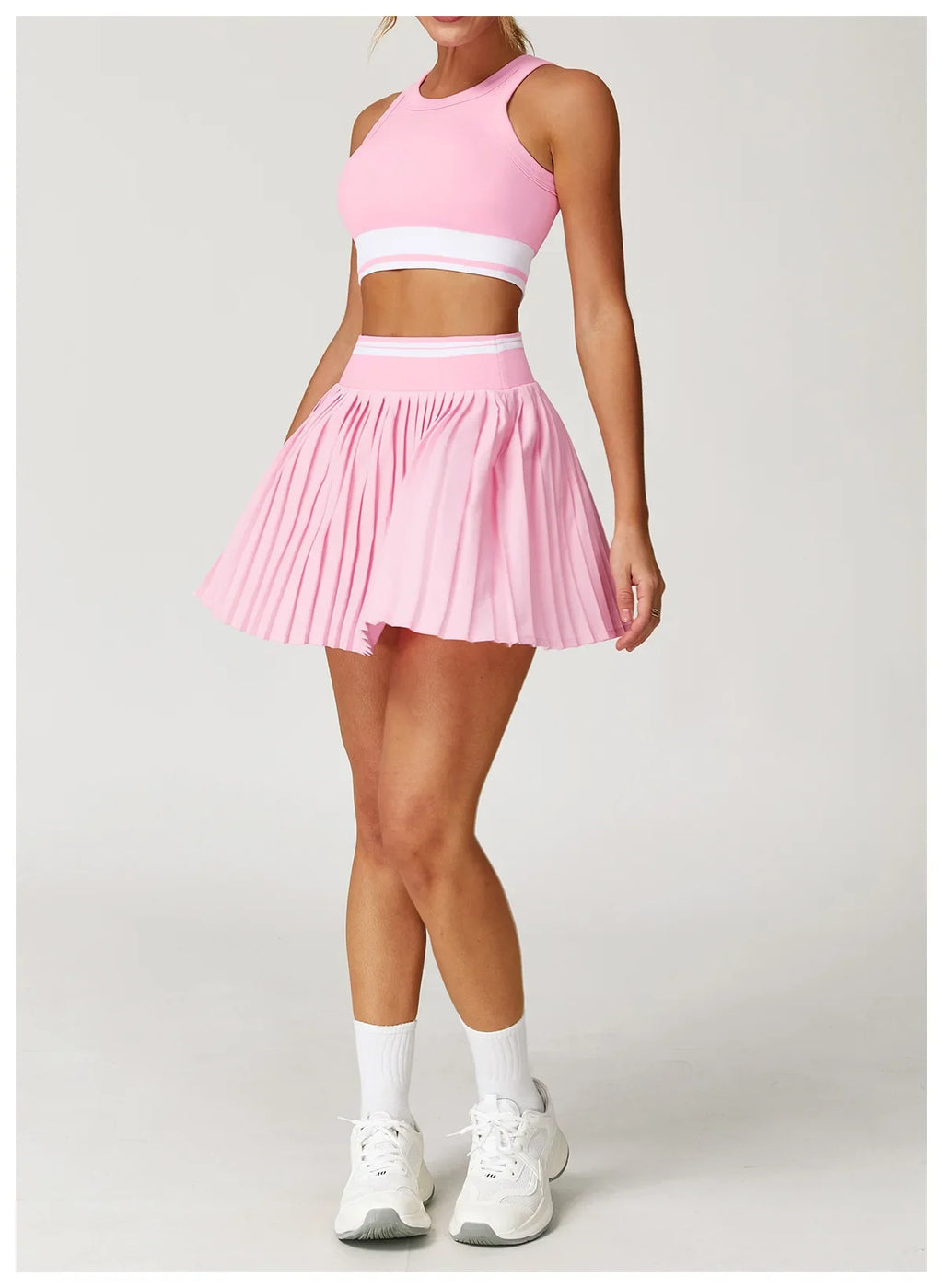 Summer Anti-Glare Tennis Skirts A-line Pleated Yoga Shorts Skirts Women High Waist Sports Fitness Skirt Gym Workout Sportswear