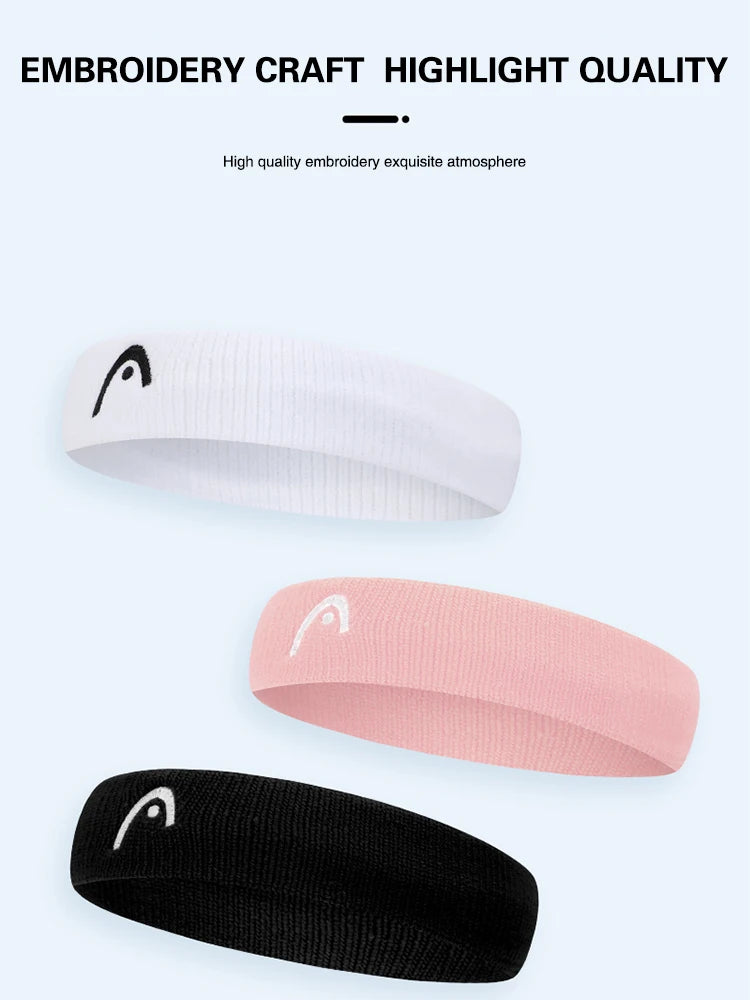 HEAD Sports Headband HEAD Tennis Hairbands Fitness Sweat Absorption Belt Badminton Yoga Basketball Running Headband Tennis Scarf