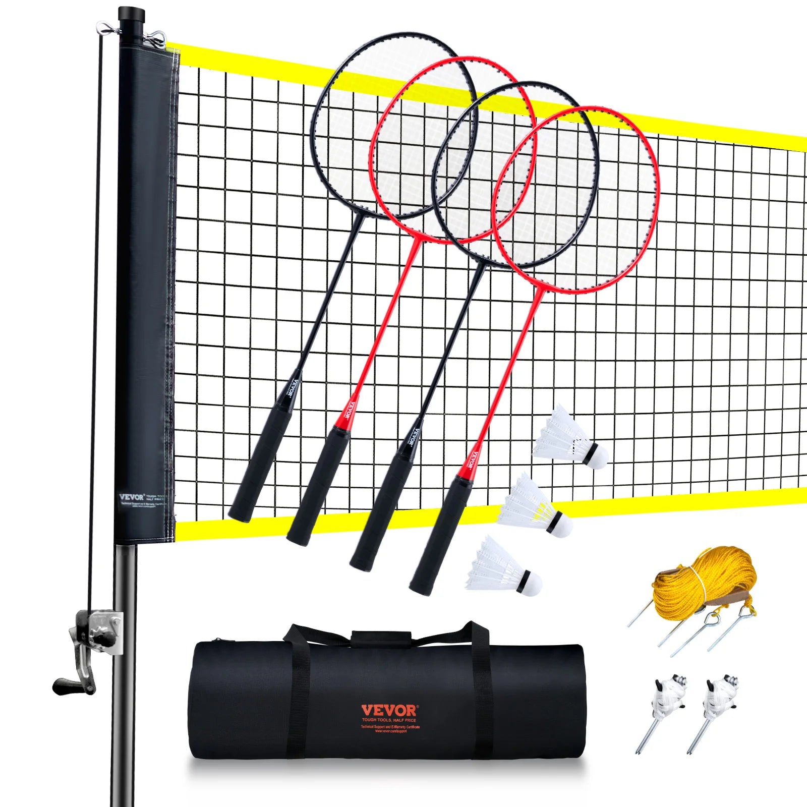 SucceBuy Badminton Net Set Outdoor Backyard Beach Park Badminton Net Portable Badminton Equipment Set Adults Kids Badminton Net