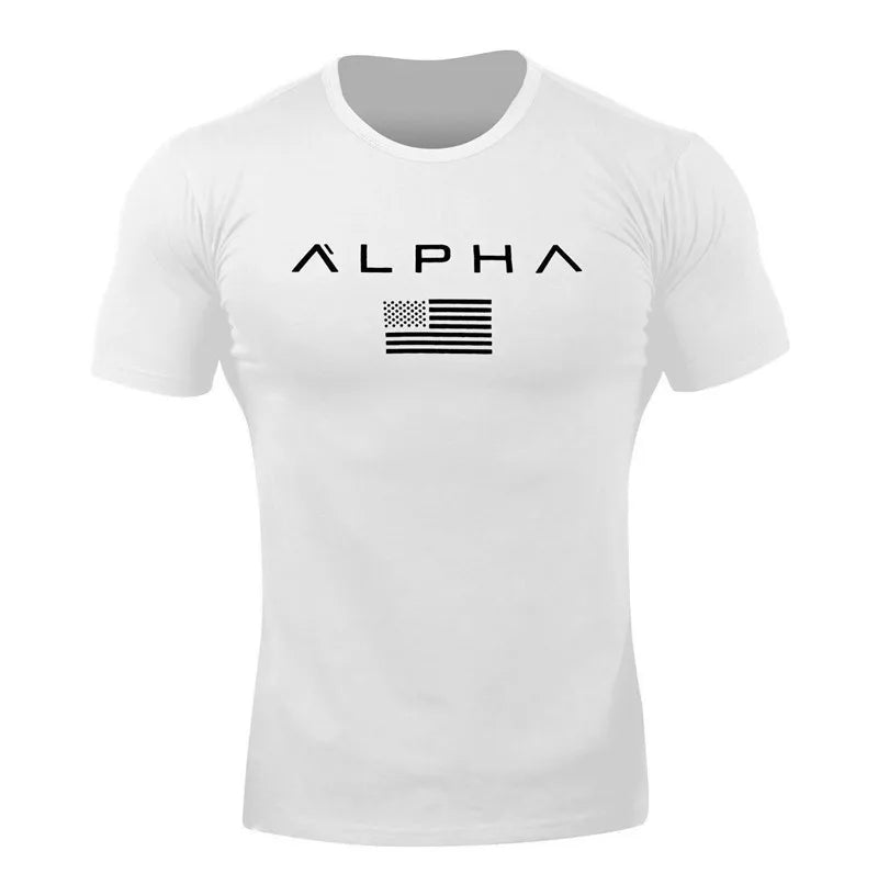 New Fitness Clothes Men's T-shirt Sports Outdoor Running Training Quick Dry round Neck Short Sleeve Youth Popular Geometric P...