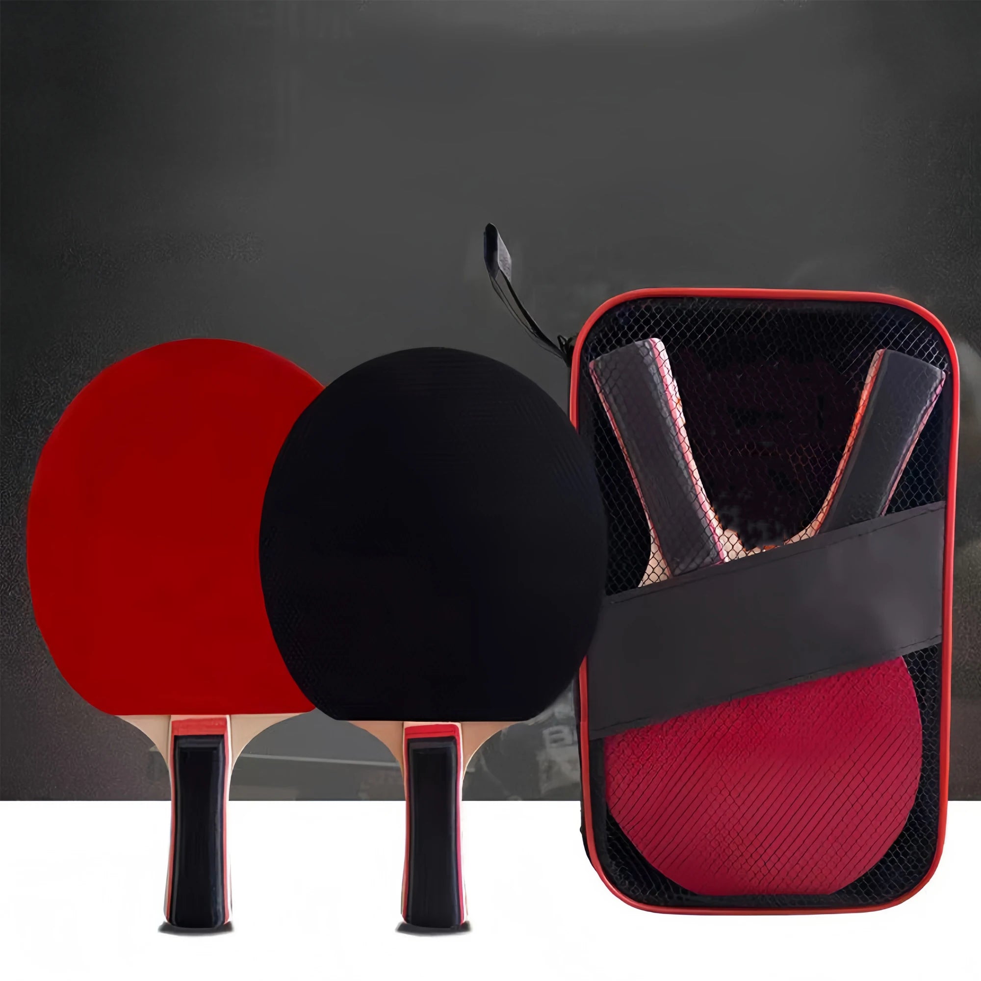 1 Set (2 Table Tennis Racket + Storage Bag) Double-Sided Anti-Adhesive Competition Training Horizontal Straight Racket Table Tennis Racket Professional Grade High Elastic Racket Horizontal and Cut Beginners Single and Double