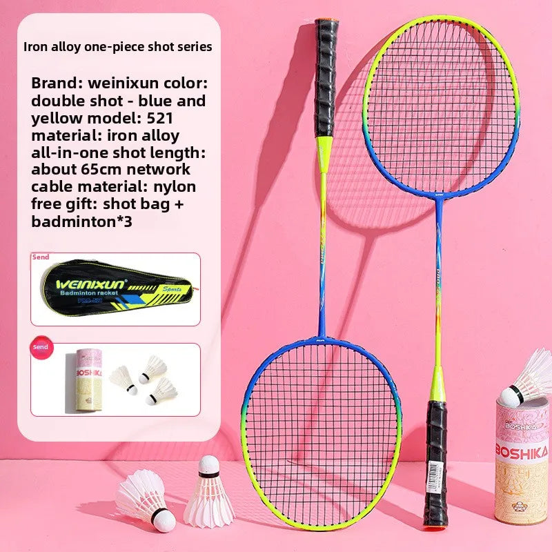 New Durable Badminton Rackets (Set of 2) – Ideal for Adults and Secondary School Students: High-Bounce Rackets for Beginners