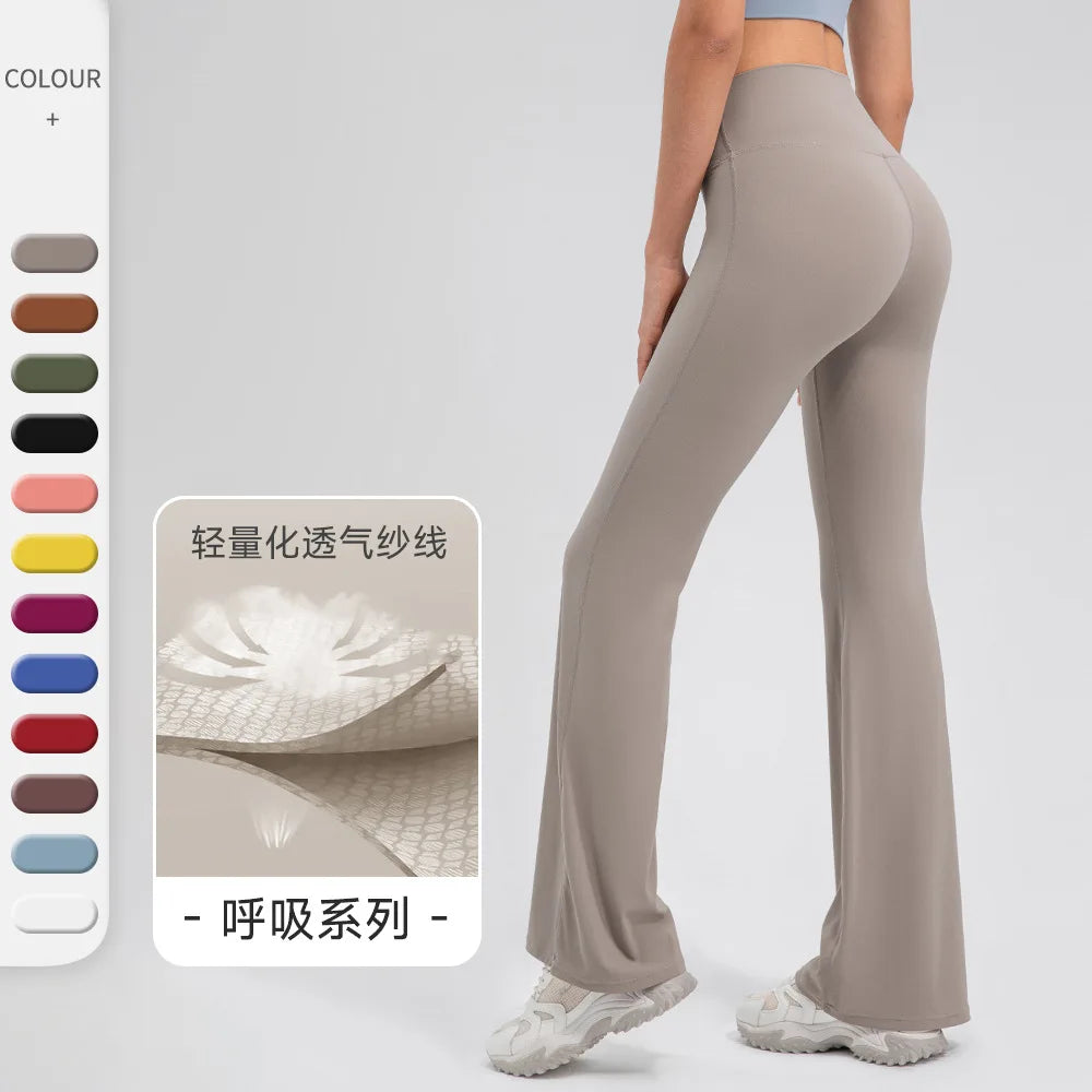 Yoga Pants Women High Waisted Yoga Pants with Pockets  Workout Flare Leggings Work Dress Pants Sports running fitness pants
