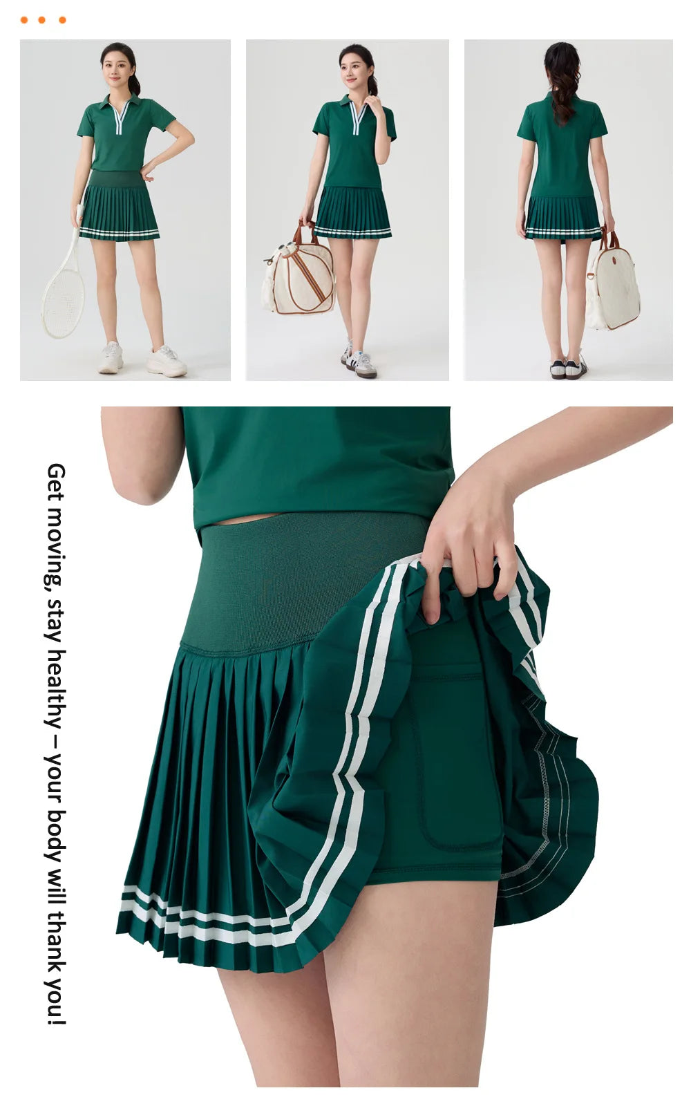 New Style Tennis Skirt, High-Waisted Slimming Tennis Wear, Quick-Drying Half-Length Pleated Skirt, Badminton Running Fitness Sports Short Skirt