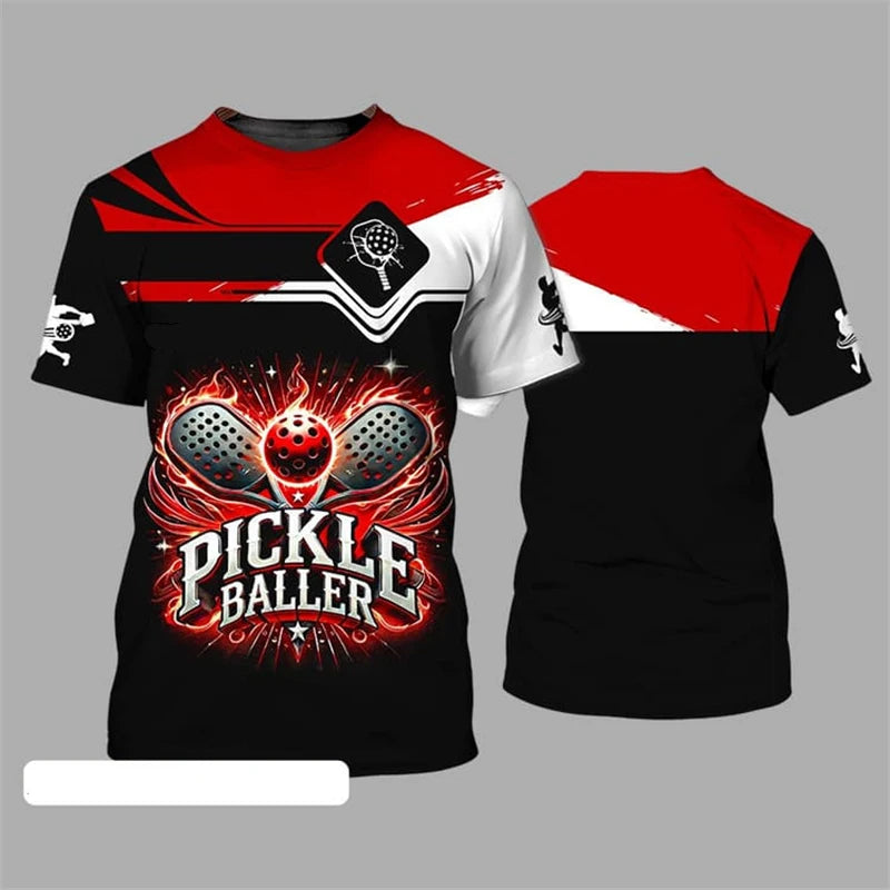 Pickleball Team Sports T-shirt For Men And Women O Neck Short Sleeve T Shirts Cool Fashion Pattern Design Trend Outdoor Tee Top