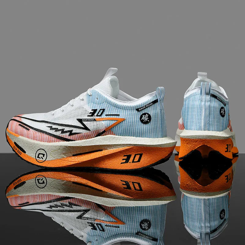 Women's Carbon Board Sneakers Anti-slip Cushioned Comfortable Racing Training Running Shoes Mesh Tennis Shoes Casual for Women