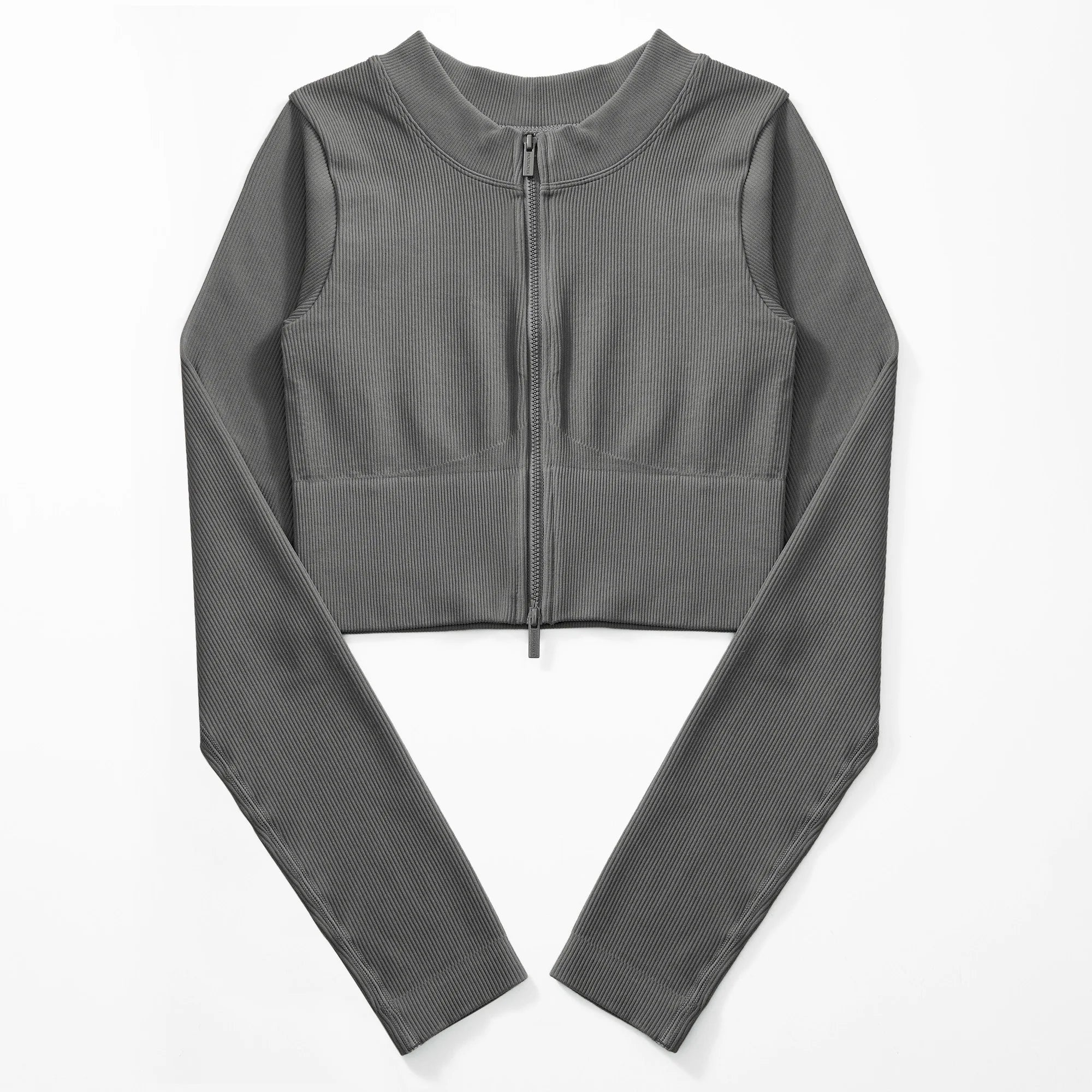 Yoga Shirt Woman Autumn Winter Ribbed Long Sleeve Sports Top Running Training Fitness Top Shockproof Zipper Yoga Tops Women