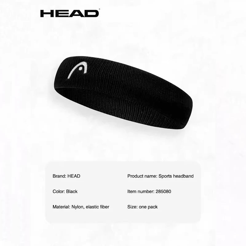 HEAD Sports Headband HEAD Tennis Hairbands Fitness Sweat Absorption Belt Badminton Yoga Basketball Running Headband Tennis Scarf