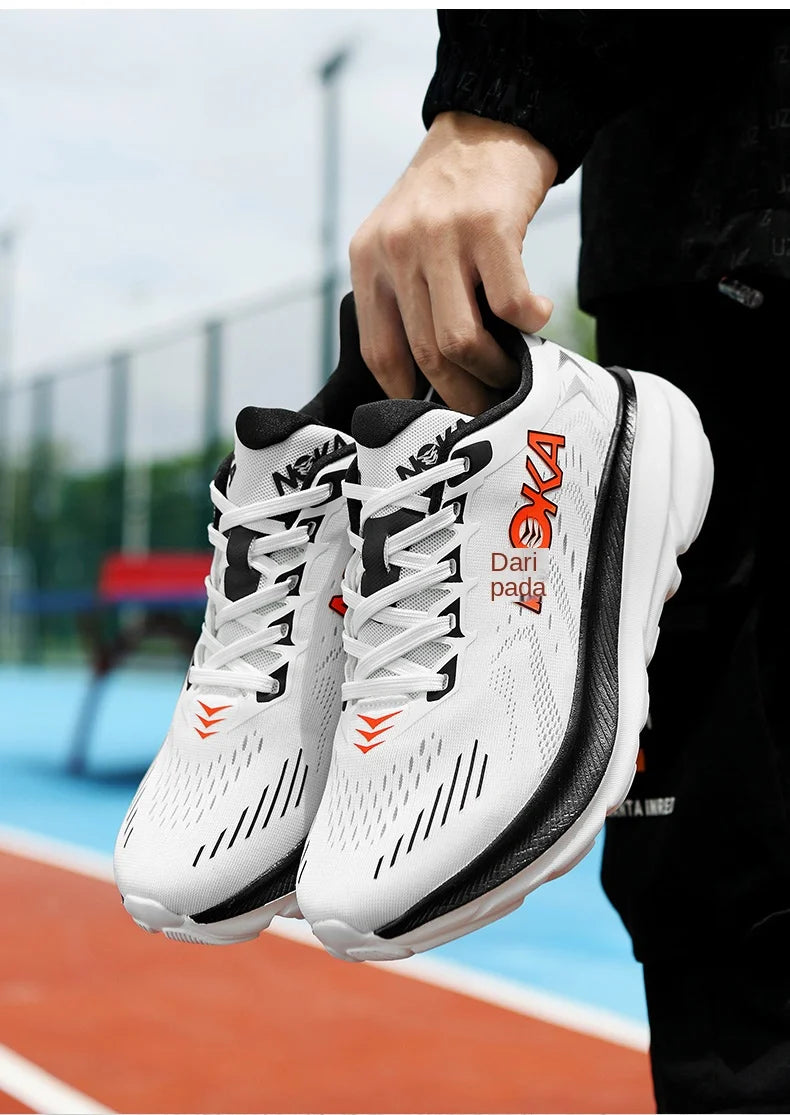 Men's Running Shoes Jogging Breathable Mesh Cushioning Non-Slip Outdoor Luxury shoes Couple Trainer Race Sneakers Off-road Shoes