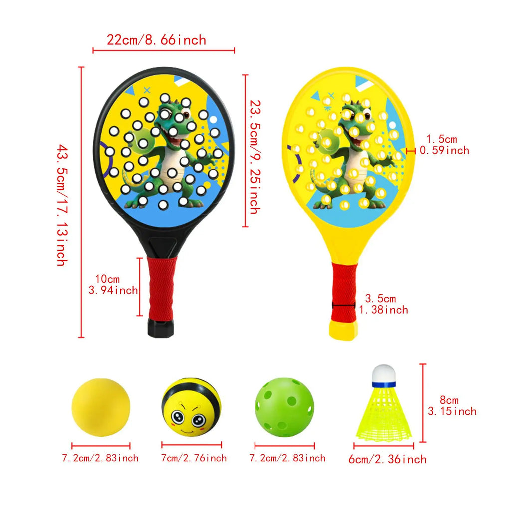 2Pcs Kids Padel Rackets Paddles Set Stylish Sweat Absorbing Gripping Paddle Tennis Racquets Rackets for Beginners Kids Sports
