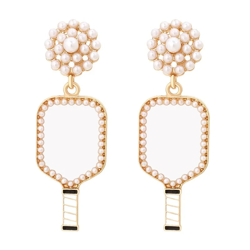 New Game Day Earrings Pickleball Paddle Earrings Fashion Sport Earring Sports Fans Jewelry Favor Gift