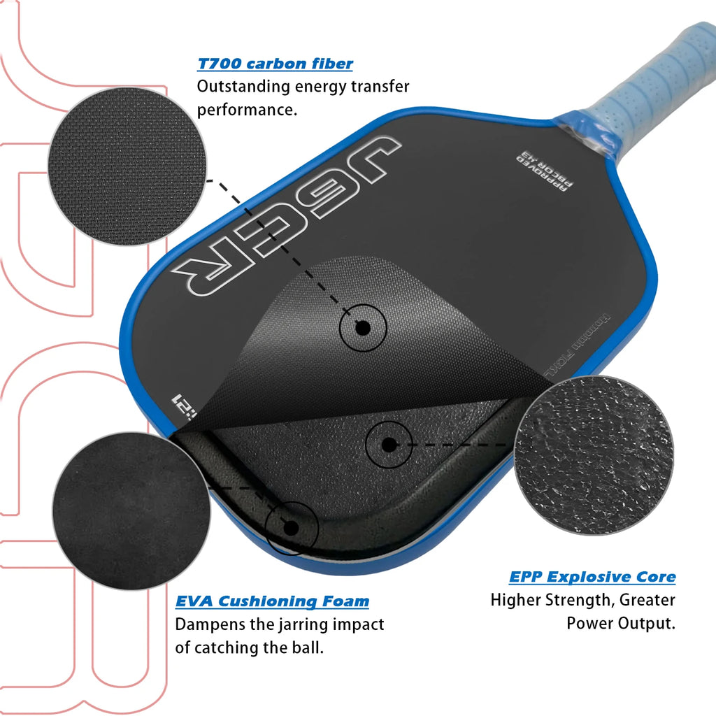 HONOLULU J6CR Pickleball Paddle Power Hot Pressed Featuring Dynamic PowerFlex Foam Core CFC Carbon Fiber Pickleball Paddle