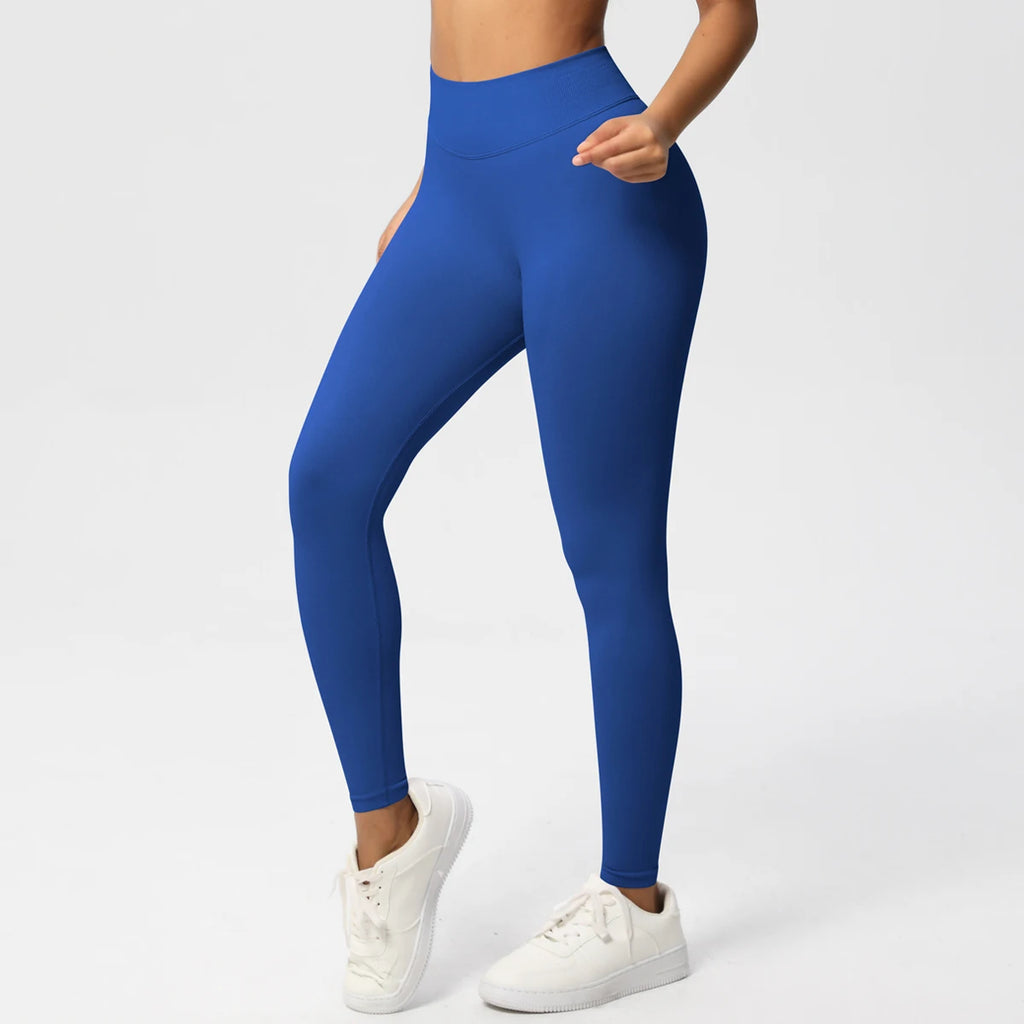 Seamless Women Solid Waist Yoga Pants Three-section Waist Sexy Hip-lifting Tight Sports Pants Fitness Exercise Yoga Pants