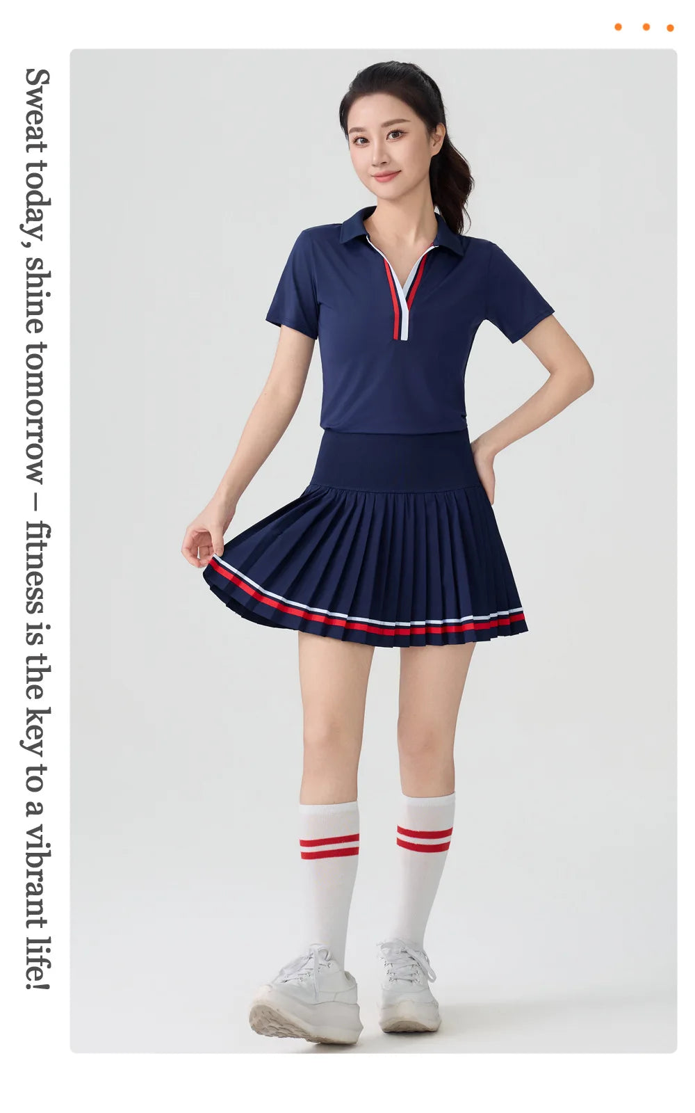 New Style Tennis Skirt, High-Waisted Slimming Tennis Wear, Quick-Drying Half-Length Pleated Skirt, Badminton Running Fitness Sports Short Skirt